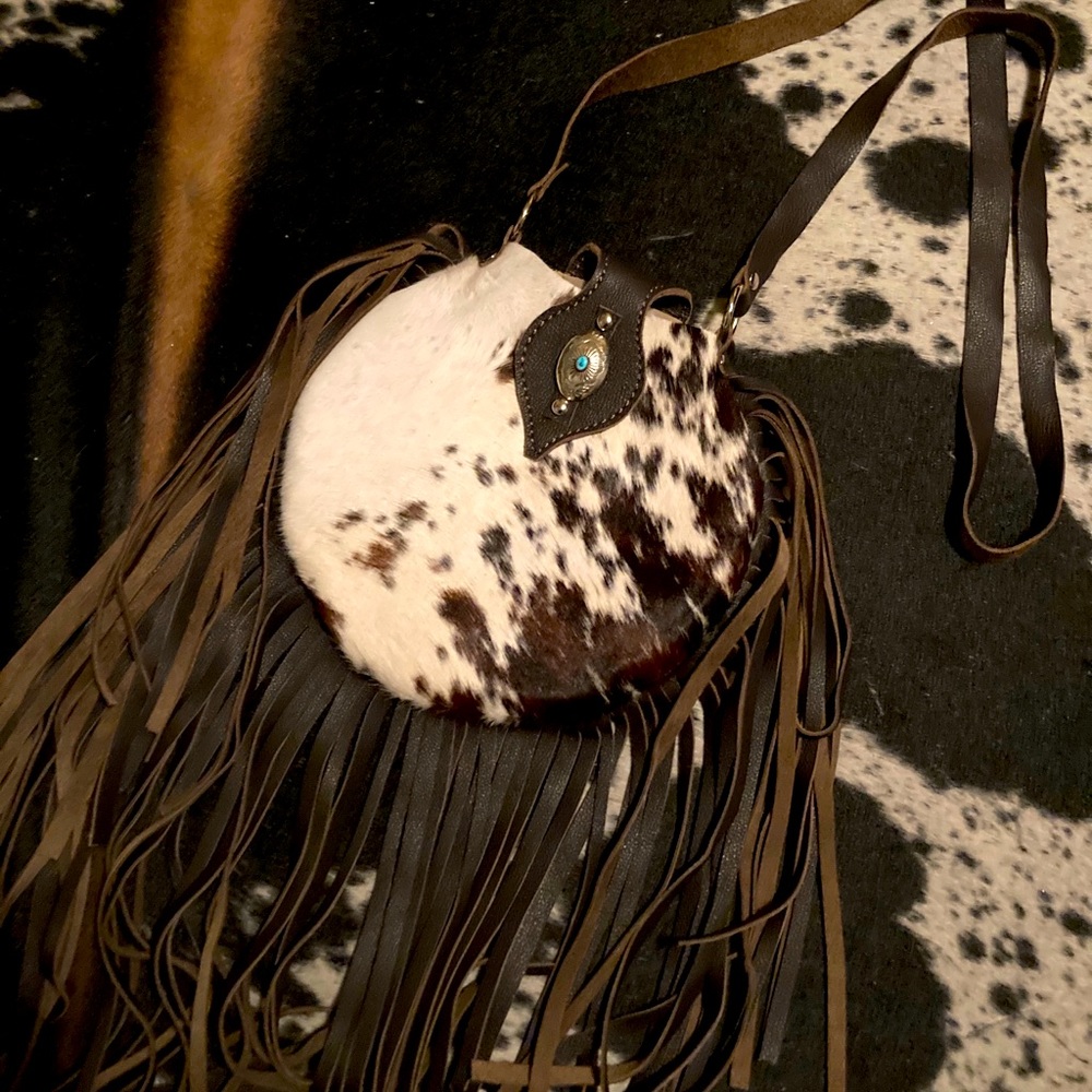 Custom Cowhide Purse with fringe